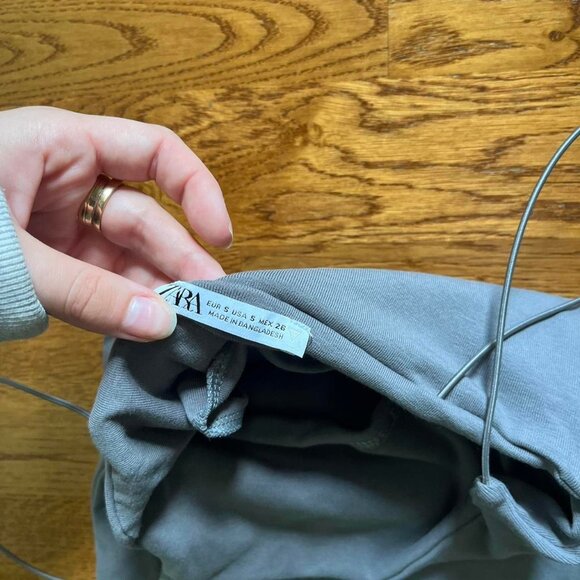 zara mini dress gray womens carrie bradshaw satc bodycon cotton cami tank - Picture 2 of 3